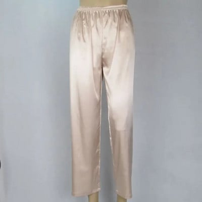 Aukštos kokybės satininis šilkas, elastingas juosmuo pižama Seksualios kelnės miegui Šilkinės kelnės Naktinis Namai Moteris Vyras Pora Minkštas apatinis poilsio kambarys