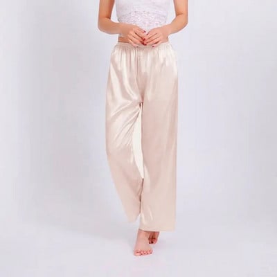 Aukštos kokybės satininis šilkas, elastingas juosmuo pižama Seksualios kelnės miegui Šilkinės kelnės Naktinis Namai Moteris Vyras Pora Minkštas apatinis poilsio kambarys