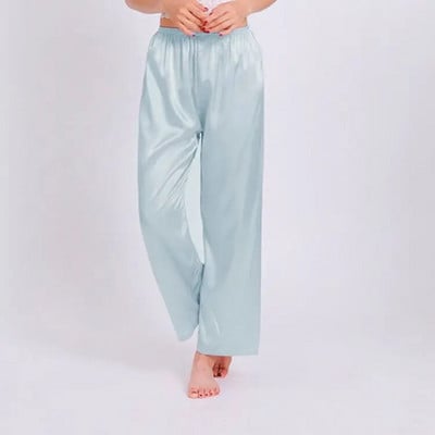 Aukštos kokybės satininis šilkas, elastingas juosmuo pižama Seksualios kelnės miegui Šilkinės kelnės Naktinis Namai Moteris Vyras Pora Minkštas apatinis poilsio kambarys