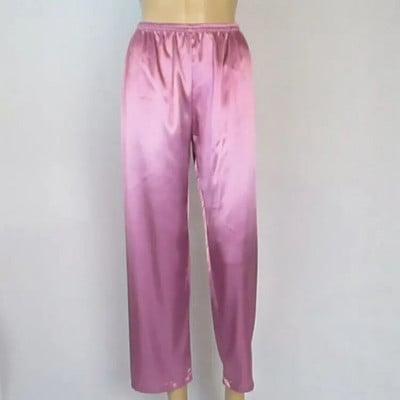 Aukštos kokybės satininis šilkas, elastingas juosmuo pižama Seksualios kelnės miegui Šilkinės kelnės Naktinis Namai Moteris Vyras Pora Minkštas apatinis poilsio kambarys