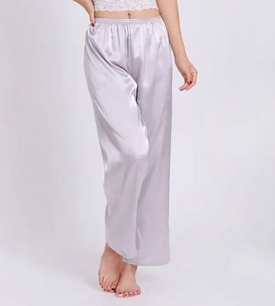 Aukštos kokybės satininis šilkas, elastingas juosmuo pižama Seksualios kelnės miegui Šilkinės kelnės Naktinis Namai Moteris Vyras Pora Minkštas apatinis poilsio kambarys