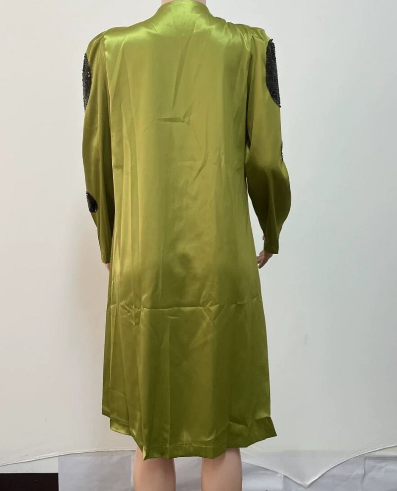 CM.YAYA Női Vintage utcai ruházat, hosszú ujjú nyitott varrás flitteres patchwork Maxi blézer stílusú árok