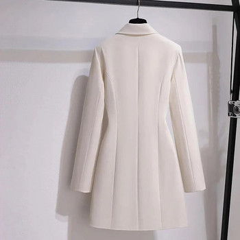 Μόδα καμπαρντίνα Γυναικεία 2022 Νέο Ανοιξιάτικο Φθινοπωρινό Ανεμοδαρμένο παλτό Γυναικείο μαύρο άσπρο σακάκι με ζώνη Vintage
