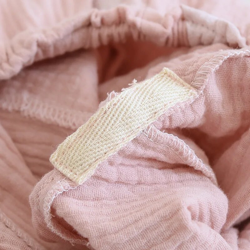 Pavasaris ir vasara Naujos kelnės Moteriškos meilės bangos taško plonos dalies 100 % medvilnės krepas laisvalaikio kelnės Laisvos namų kelnės moteriškos apatinės dalies