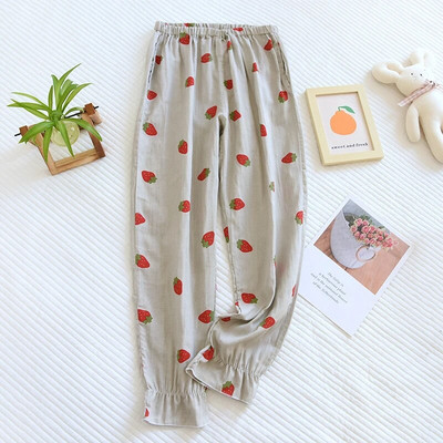 Püksid Double marli kevadsuvi armsad pidžaama puuvillasest lõngast püksid Femme Verano Pijama Mujer pidžaama naiste magamisriided Pantalones