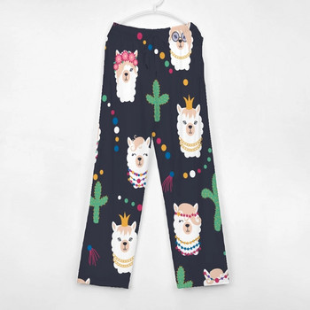 Сладки пижами с шарка на алпака Мъжки дамски дневни панталони Супер меки унисекс долнища на пижами за сън с джобове и шнур