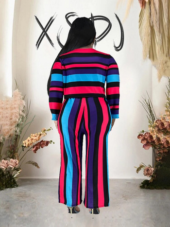 Дамско облекло с извивки Голям размер Есенен комплект от 2 части Елегантен комплект панталони и блуза Дамско ежедневно облекло Безплатна доставка на едро