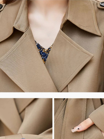 Γυναικεία καμπαρντίνα 2023 Χειμώνας Φθινόπωρο μασίφ πέτο Διπλό μακρύ πανωφόρι μπλούζες Windbreaker Γυναικεία ρούχα Ζεστά