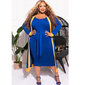 Nagy méretű női szettek Divatos, masszív, hosszú kabátok és ruhák 2022-es őszi kétrészes szettek Szexi női alkalmi body-ruhák