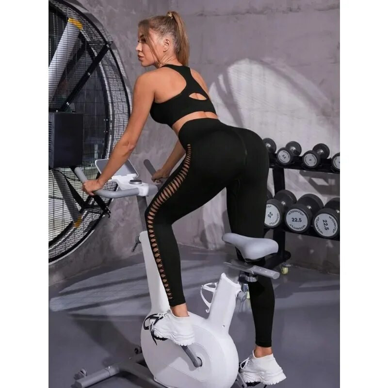 Ženske Tie Dye mrežaste tajice Sportske izdubljene hlače za jogu Sportska odjeća za fitness Seksi Push Up tajice visokog struka Tajice za trčanje