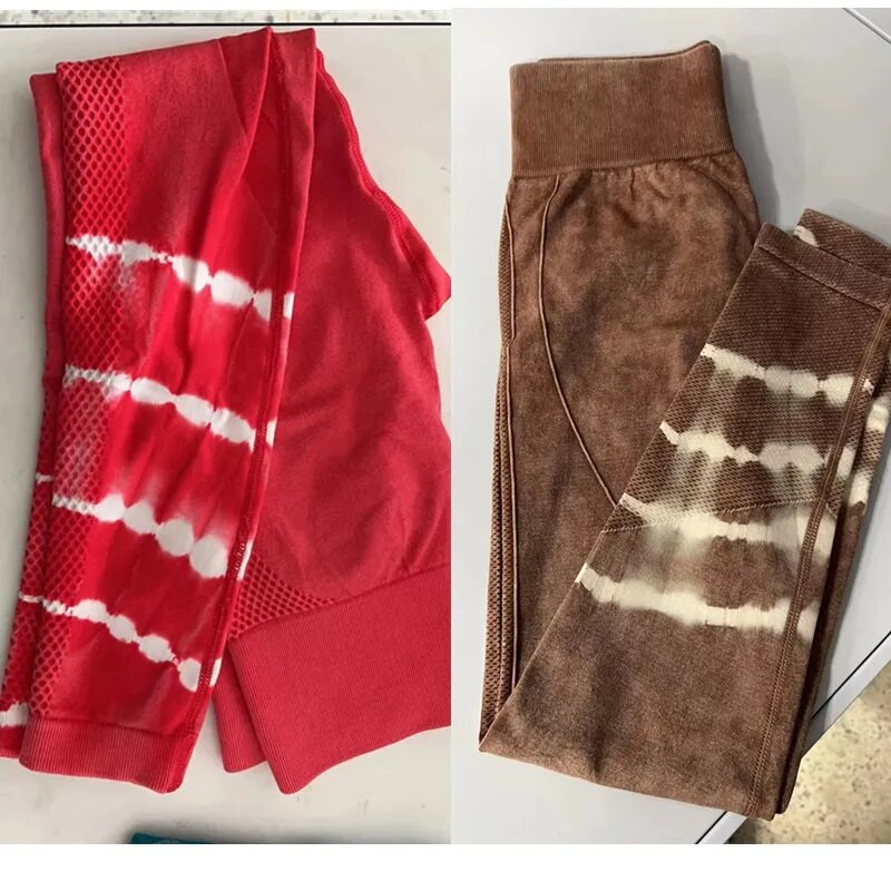 2023 Washing Tie Dye Bešavne tajice Visoki struk Hlače za jogu Ženske sportske trzalice Tajice za vježbanje Odjeća Odjeća za fitness Aktivna odjeća