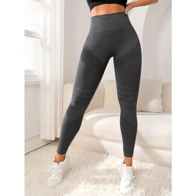 Jambiere fără sudură pentru gimnastică pentru femei Pantaloni de yoga sport Pantaloni elastici cu talie înaltă Jambiere de fitness Pantaloni de sport pentru sport Leggings