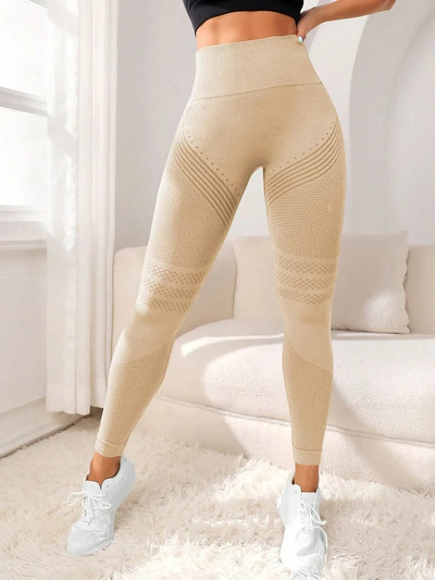 Jambiere fără sudură pentru gimnastică pentru femei Pantaloni de yoga sport Pantaloni elastici cu talie înaltă Jambiere de fitness Pantaloni de sport pentru sport Leggings