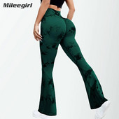 Mileegirl kaklaraištis, dažytos platėjančios jogos kelnės, moteriškos siauros persikų spalvos sėdmenų sportinės antblauzdžiai, kvėpuojantys aukštu juosmeniu, kūno rengybos antblauzdžiai