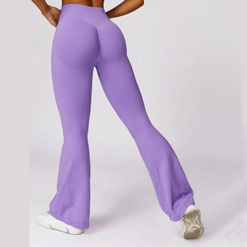 Дамски кльощави панталони Спортни клинове с висока талия Безшевни йога клинове Тренировка във фитнеса Фитнес Бързосъхнещи Push Up йога панталони Дамски тесни
