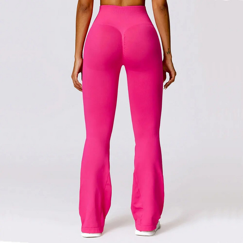 Női lobogó nadrágok Sport magas derekú leggingsek Zökkenőmentes jóga leggings Edzőterem edzés Fitness Gyorsszárítás Push Up Jóganadrág Női szűk