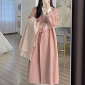 Jachetă lentă pentru femei Trench elegant cu două piepturi, lungime mijlocie, cu rever, pardesiu cald, rezistent la vânt, pentru toamna iarnă