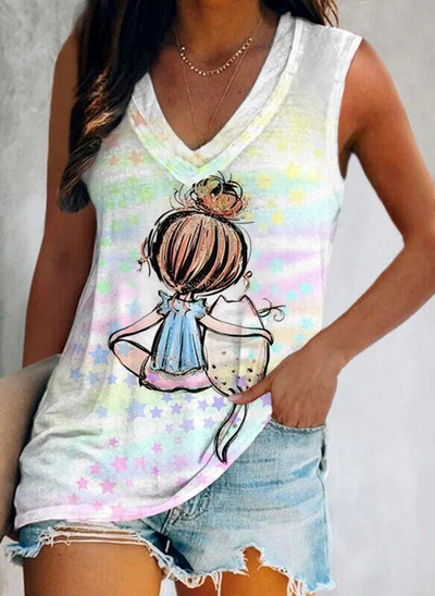 Nyári, szép lány, 3D nyomtatással készült felsők, női, divatos utcai ruházat, túlméretezett V-nyakú mellény, ujjatlan, női kamisole