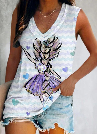 Nyári, szép lány, 3D nyomtatással készült felsők, női, divatos utcai ruházat, túlméretezett V-nyakú mellény, ujjatlan, női kamisole