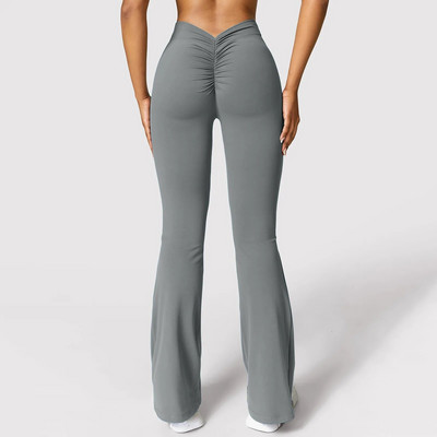 Jambiere de femeie Yoga Pantaloni de bază cu talie în V Colanți de gimnastică slăbiți Pantaloni sexy cu talie înaltă Pantaloni pantaloni de ridicare pentru sală
