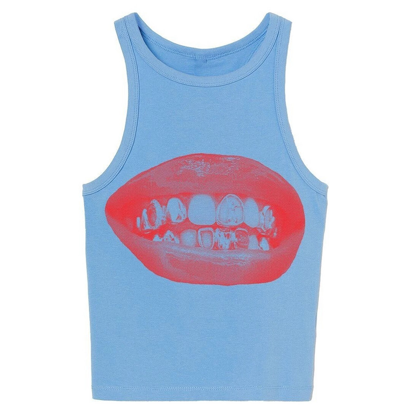 Esztétikus nyári baba póló felsők Utcai ruházat Gótikus Harajuku Ajkak Grafikus póló Vintage Crop Top Női 2000-es évek Y2K ruhák