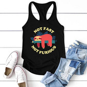 Seeyoushy 2023 Moda Not Fast Not Furious Sloth Print Majica bez rukava Ženski ljetni prsluk Harajuku majice s okruglim izrezom za tinejdžere