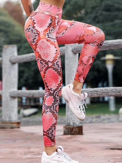 Treniruotės Fitneso Antblauzdžiai Leopardo marginti Apranga Jogos Kelnės Seksualūs Antblauzdžiai Moteriški antblauzdžiai aukštu juosmeniu Sporto salė Apranga Sportinė Aptempta Minkšta Nauja