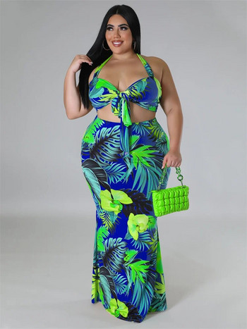 Wmstar Комплекти рокли с големи размери Дамско облекло Комплект от две части Сутиен и поли Крап топ Летни плажни екипи Дропшиппинг на едро