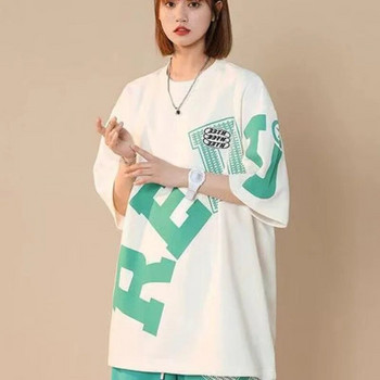 Дамско облекло от две части Анцуг Големи къси комплекти Летни нови корейски модни горнища с къси ръкави Дамски спортни ежедневни костюми