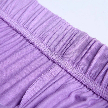 Летни ежедневни панталони с шнур за жени Уютни домашни спални дрехи Дишащи меки памучни едноцветни големи размери Нощен сън