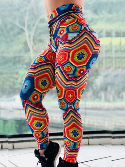 Sportske hlače za trčanje Ženske otisnute tajice za vježbanje 2023. Nove seksi tajice za teretanu, modne push up jeggings visokog struka, ženske pencil hlače