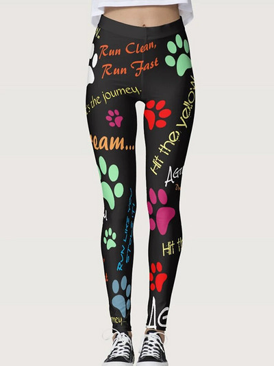 Sportske hlače za trčanje Ženske otisnute tajice za vježbanje 2023. Nove seksi tajice za teretanu, modne push up jeggings visokog struka, ženske pencil hlače