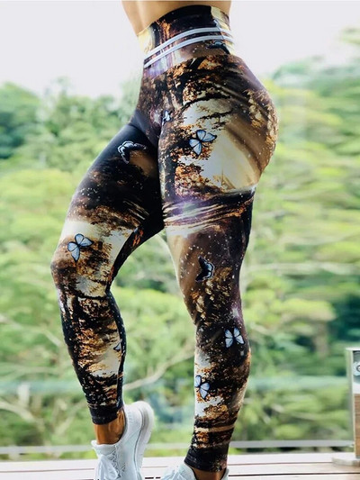 Sportske hlače za trčanje Ženske otisnute tajice za vježbanje 2023. Nove seksi tajice za teretanu, modne push up jeggings visokog struka, ženske pencil hlače