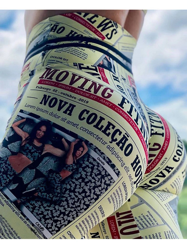 Sportske hlače za trčanje Ženske otisnute tajice za vježbanje 2023. Nove seksi tajice za teretanu, modne push up jeggings visokog struka, ženske pencil hlače