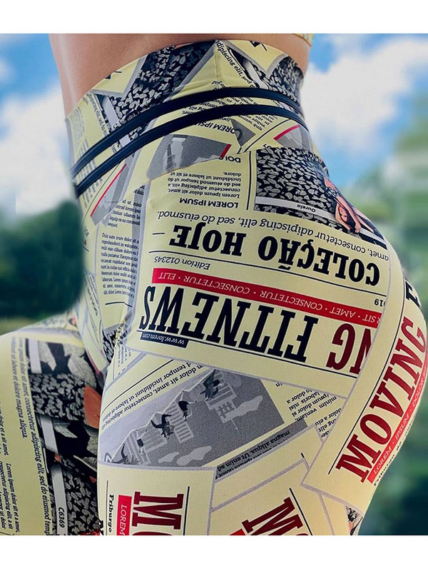 Sportske hlače za trčanje Ženske otisnute tajice za vježbanje 2023. Nove seksi tajice za teretanu, modne push up jeggings visokog struka, ženske pencil hlače