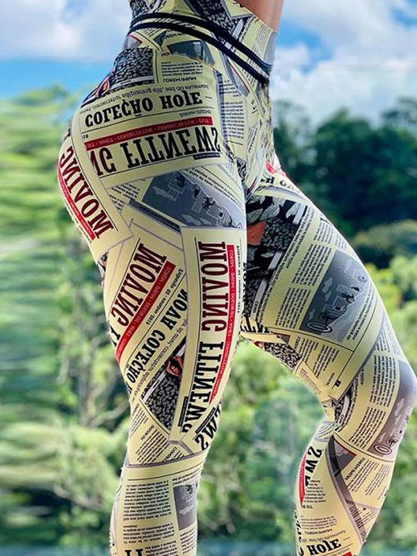 Sportske hlače za trčanje Ženske otisnute tajice za vježbanje 2023. Nove seksi tajice za teretanu, modne push up jeggings visokog struka, ženske pencil hlače