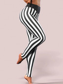 Pantaloni de fitness pentru antrenament Pantaloni creion Pantaloni sexi de modă pentru femei, cu talie înaltă, negru, alb, cu dungi, jambiere elastice pentru gimnastică