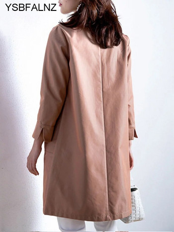 2023 Пролет Есен Тренчкот със средна дължина Англия Три четвърти ръкави Дамска ветровка Тънки дрехи в корейски моден стил