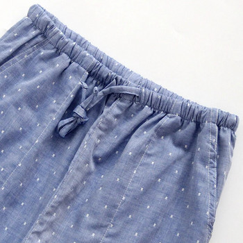 Ново пролетно тънко памучно долнище за сън Еластична талия Пижамни панталони Панталони на точки Свободно облекло за сън Спяща пълна дължина 2021 г.