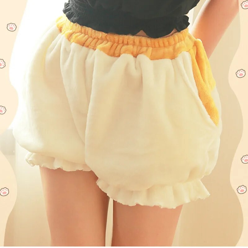 Mielos Lolita Kawaii Moteriškos Miegamosios Vilnos šortai Corgi Butt Harajuku Pumpkin Bloomers elastinga juosmens mergaičių pižama