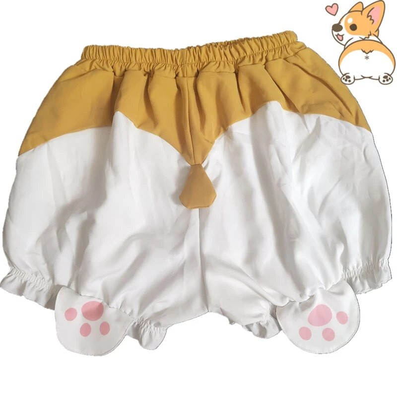 Mielos Lolita Kawaii Moteriškos Miegamosios Vilnos šortai Corgi Butt Harajuku Pumpkin Bloomers elastinga juosmens mergaičių pižama
