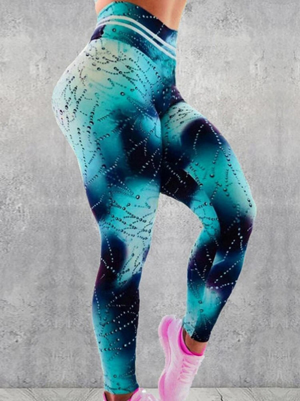 Vježbanje Fitness Tajice Kapljica vode Tajice s digitalnim ispisom Push Up Tajice Sportske jeggings Ženska odjeća Hlače rastezljive za teretanu