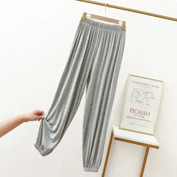 Модални ежедневни пижамни панталони Дамски малки крака Дълги панталони в стил фенер Тънки домашни дрехи Свободни тънки дамски клинове