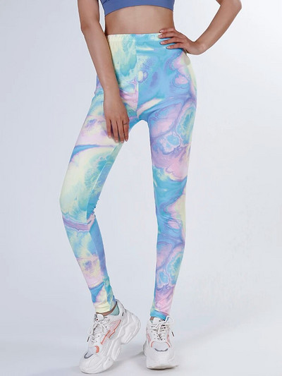 YSDNCHI colanți de vară cu imprimare cu flori de gimnastică, colanți cu push-up, pantaloni sport creion, pantaloni pentru femei, jambiere de fitness, nou 2022