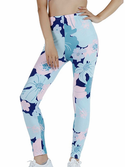 YSDNCHI colanți de vară cu imprimare cu flori de gimnastică, colanți cu push-up, pantaloni sport creion, pantaloni pentru femei, jambiere de fitness, nou 2022