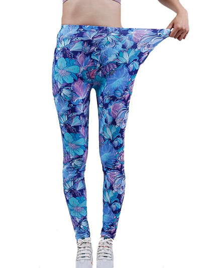 YSDNCHI colanți de vară cu imprimare cu flori de gimnastică, colanți cu push-up, pantaloni sport creion, pantaloni pentru femei, jambiere de fitness, nou 2022