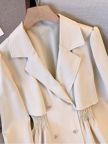 Елегантно двуредно тънко тренчкотно яке Корейска 5xl ветровка Класически офис Дамски модни нови пролетни палта Gabardina