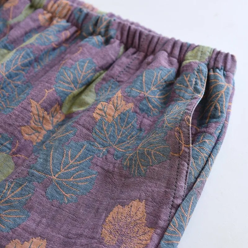 Ženske pamučne kratke hlače Jacquard obojene pređom Kućne pidžame Hlače za spavanje Donji dio Ljetne ležerne hlače za plažu Odjeća za spavanje Lounge pidžame kratke hlače