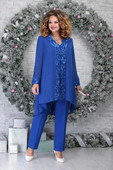 Set de 3 piese pentru femei de mărime mare, rochie de seară, cusături, temperament brodat, costum subțire, rochie de cocktail