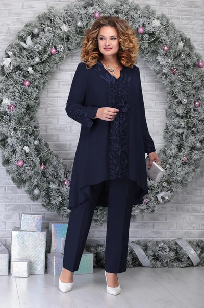 Set de 3 piese pentru femei de mărime mare, rochie de seară, cusături, temperament brodat, costum subțire, rochie de cocktail